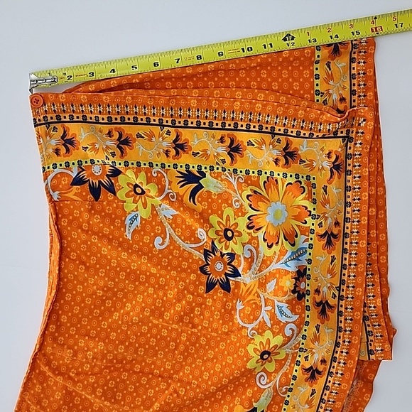 Coldwater Creek Cotton Orange  Floral Pattern Skort Size PL - Picture 3 of 12